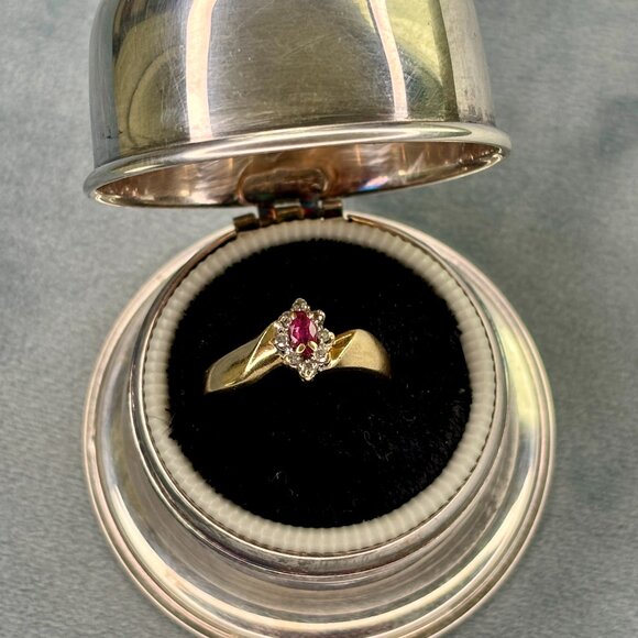 Vintage Birks Silver Plated Bell Ring Box With Lion Logo - Picture 4 of 5